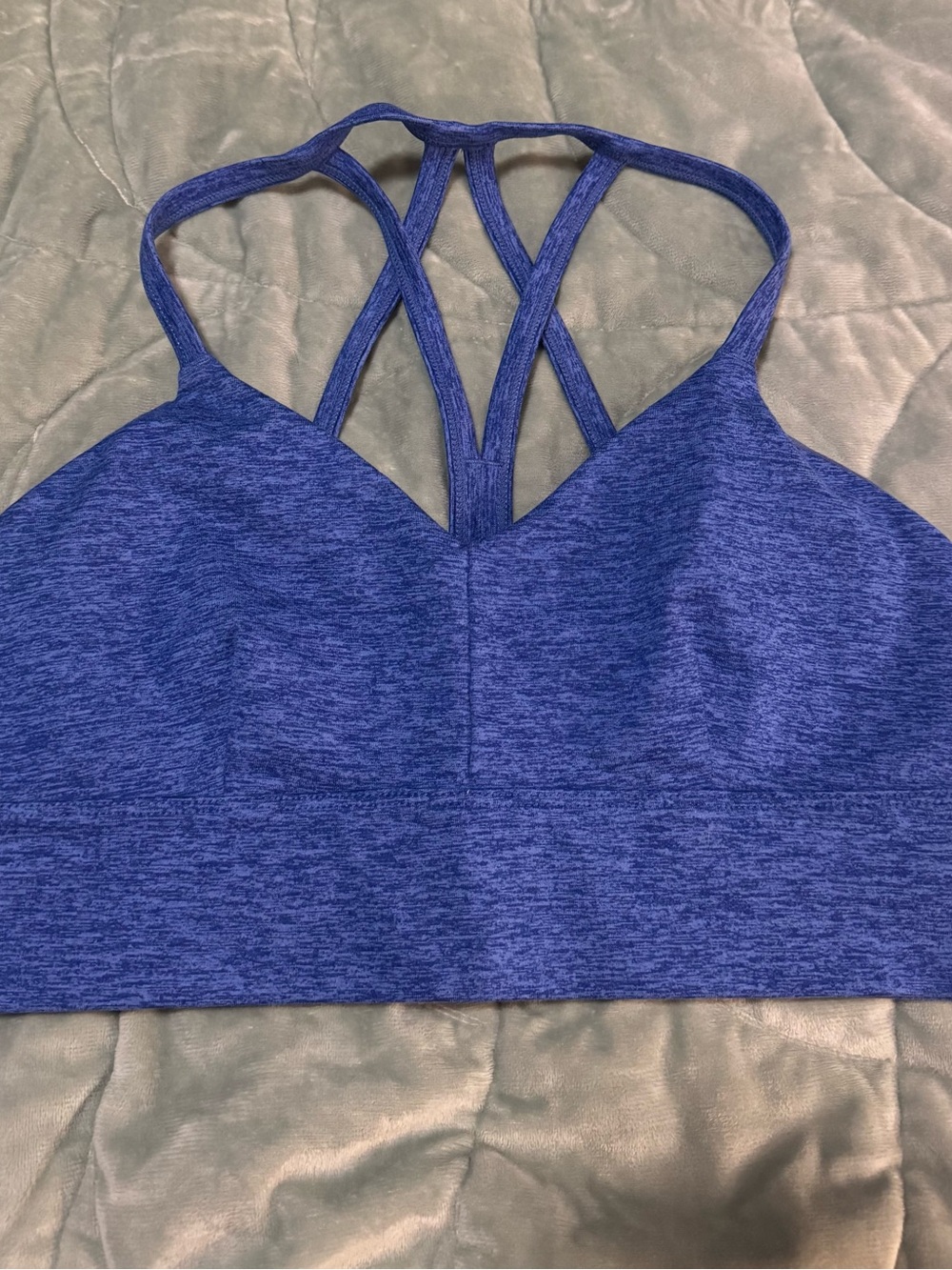 JoyLab Heathered Blue Strappy Back Sports Bra
